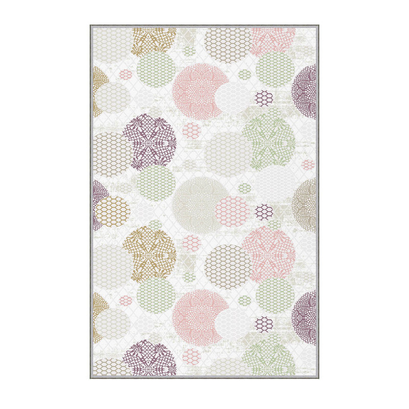 Stylish Woven Carpet (3.9 x 4.0 ft), 100% Polyester, Pile Height: 0.3 in | Antibacterial & Non-Slip Underside, 3D Digital Printing | Machine Washable, Perfect for Home Décor, Living Room & Bedroom Use