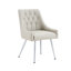 Chaise de salle à manger rembourrée en cuir moderne avec dossier capitonné à losanges - Confortable et élégante pour la salle à manger, le bureau et le café (gris clair, ensemble de 2)-133753008-133753011