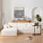 Boneless Sectional Sofa Boucle Fabric Couch with Chaise-1349225820