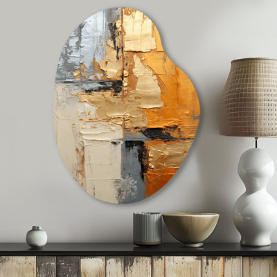 Corrine - Asymmetrical Abstract Collages Metal Art, Unique Shape Metal Wall Sculpture Print