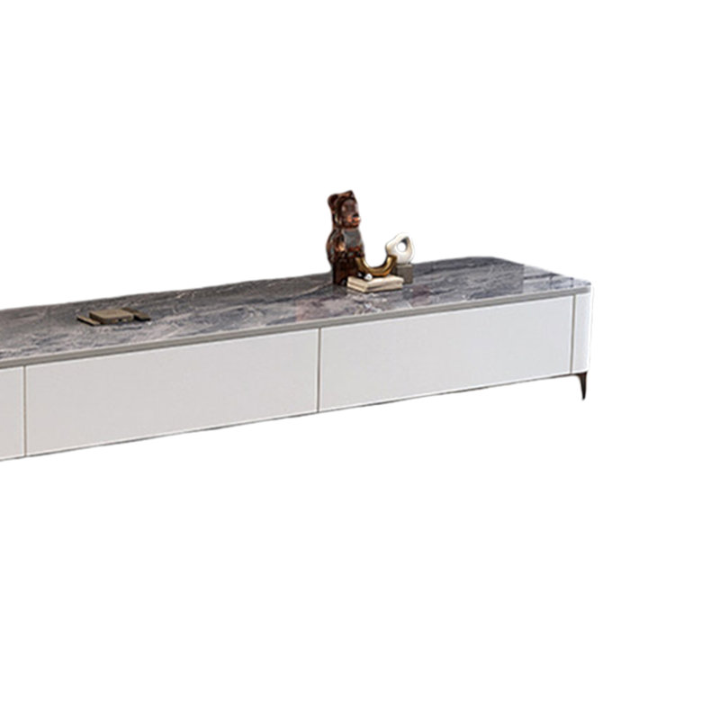 Meuble télé Modern Luxury, 15.35"H x 70.86"L x 11.81"W, Blanc / noir / gris