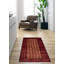 Tapis rouge / noir / beige en laine noué à la main de conception unique 3 pi 2 po x 6 pi 1 po années 2000 Eglinton