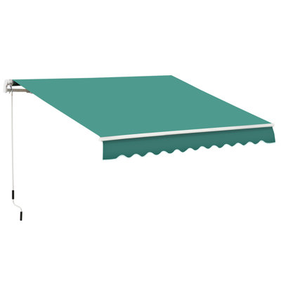 13' X 8' Retractable Awning, Manual Crank Patio Awning, Heavy-Duty  Aluminum Frame Outdoor Canopy,Adjustable Angle Sun Shade For Deck, Porch, Backyard, Garden