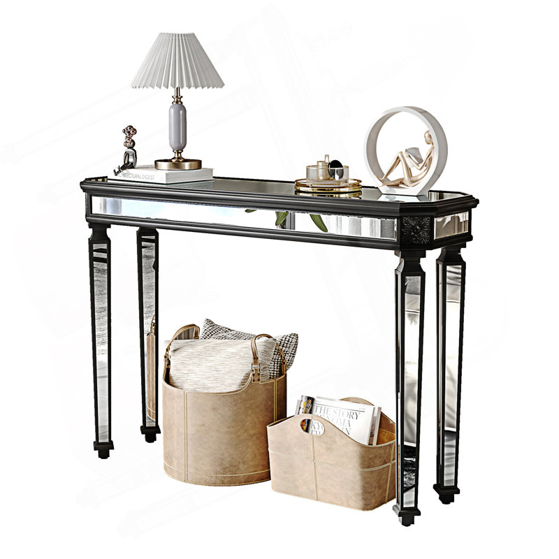 Console moderne rétro avec miroir, table de canapé