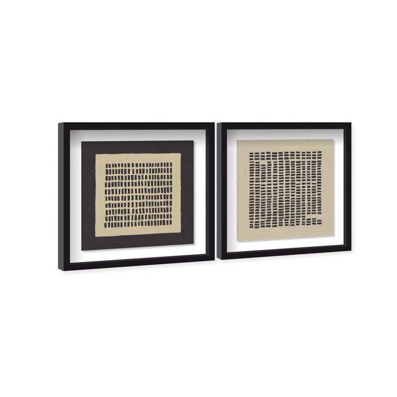 Tiny Windows Set Shadowbox Abstract Print by Oliver Gal, Black Frame, 12 x 12, 25.5"H x 25.5"W, Black Shadowbox