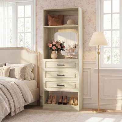 Système de placard avec tiroirs et miroir
