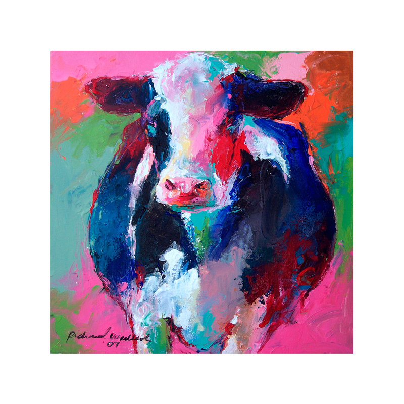 Cow II 1 Piece Painting on Canvas, 45.72 cm H x 45.72 cm W x 3.175 cm D, No Frame