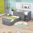 Twin Over Twin Wood Bunk Bed With 7 Drawer-2053085368