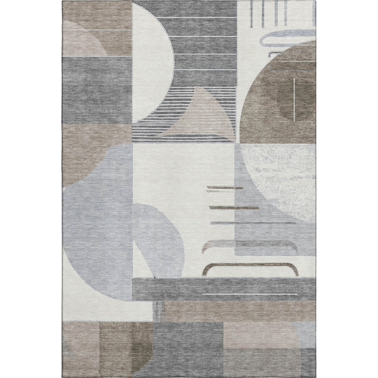 Premium Machine Washable Mehara AMF1694 Geometric Rug