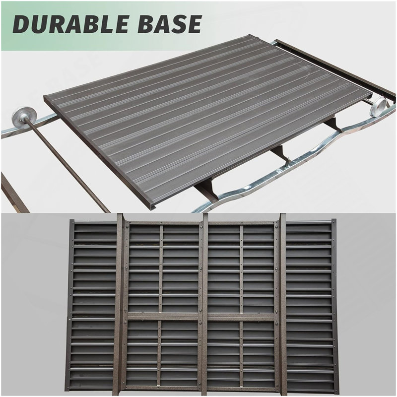 Banc oscillant d'extérieur 4 places avec auvent, fauteuil oscillant rétro en métal avec structure en aluminium, balancelle d'extérieur, jardin, pelouse