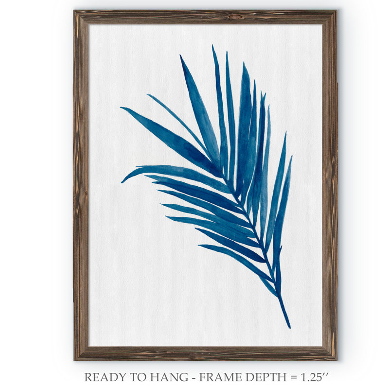 Indigo botanica iii-reproduction d’art encadrée, H 28 po x l 38 po x P 1,3 po, Espresso Framed Canvas