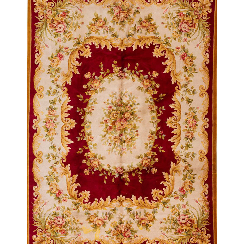 Tapis rouge noué à la main de haute qualité