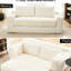 Beige avec cadre en acier et mousse à mémoire de forme, tissu convertible 2 en 1 en velours côtelé, sans assemblage pour les salons d'appartements