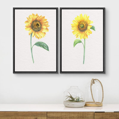 «Watercolor Sunflower Close Up Duo», 2 pièces