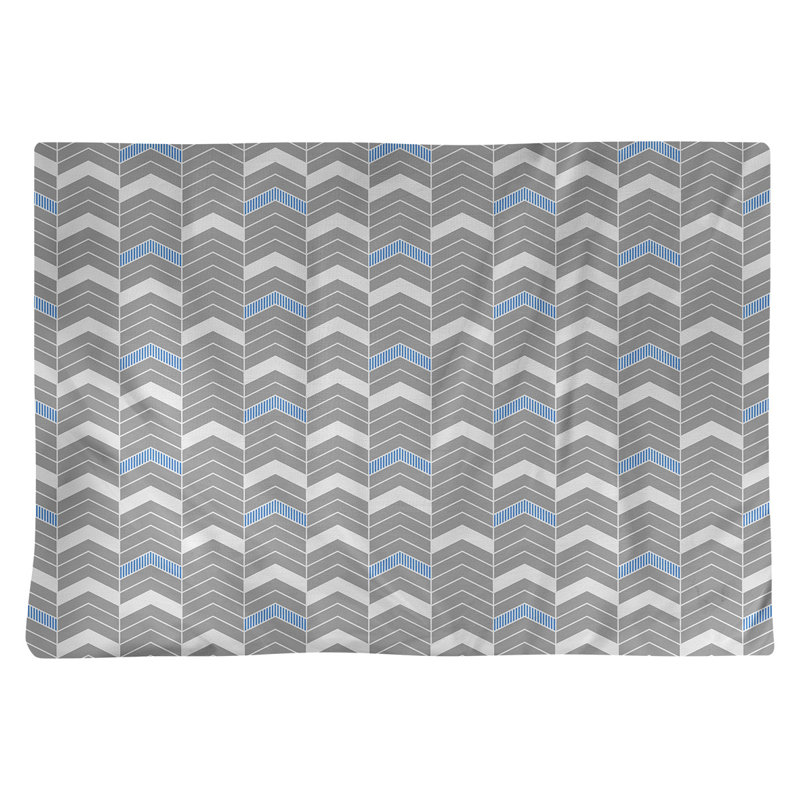 Récapitulatif à chevrons 18" lineed Stephenie, Gris / Bleu, Polyester