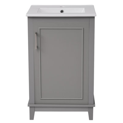 Modern Bathroom Vanity Cabinet With Ceramic Basin,Storage,Door,Bathroom Vanity Cabinet
