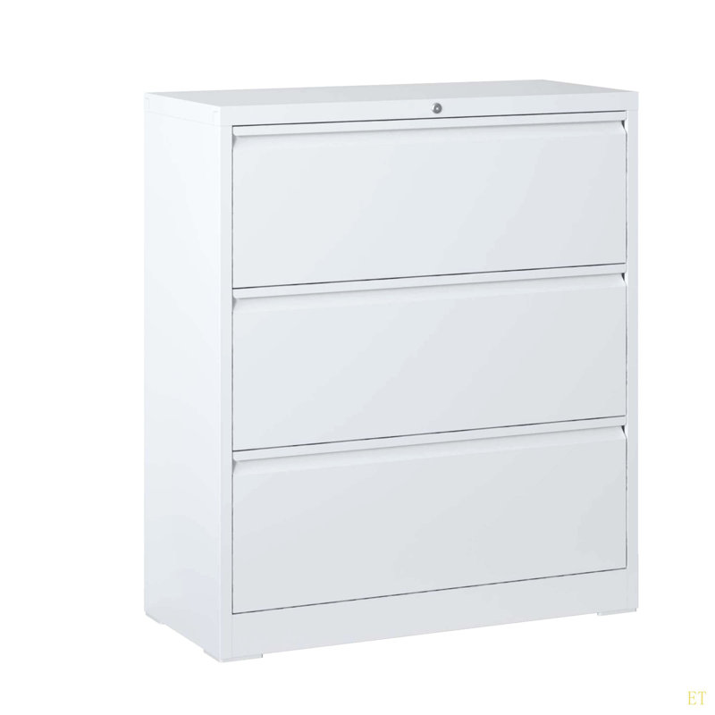 Lockable File Cabinet, White