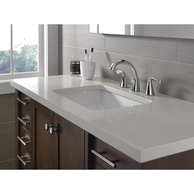 Arvo Chrome Bathroom Faucet 3 Hole, 8 Inch Widespread 2-Handle Bathroom Sink Faucet for Vanity, Push-Pop Drain Assembly, Chrome