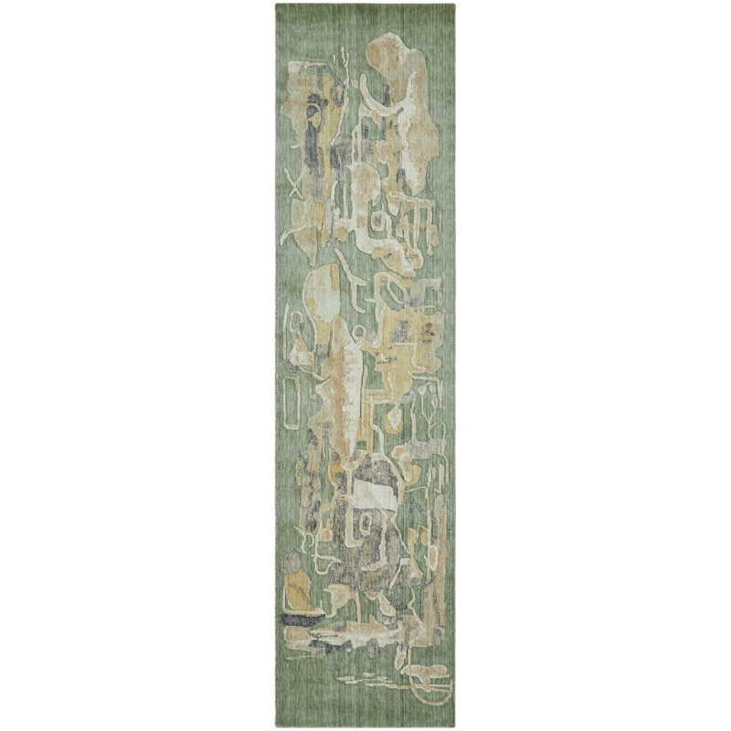 Hargun Meadow Mix Wool Handcrafted Area Rug, Runner 2'6" x 10'