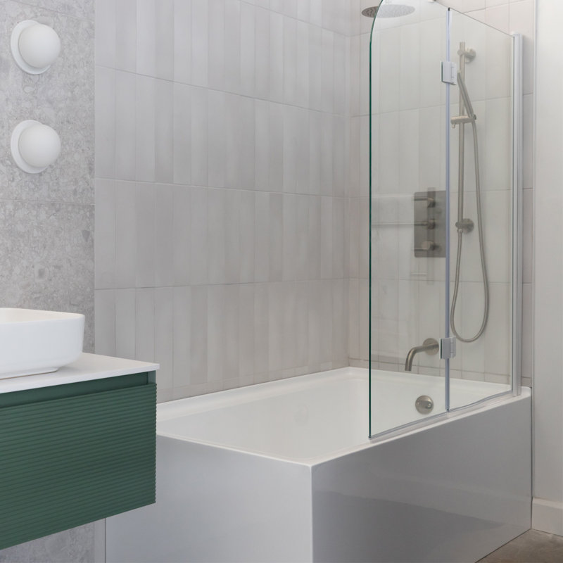 Baignoire de coin gauche Baki-L en blanc brillant, Gauche