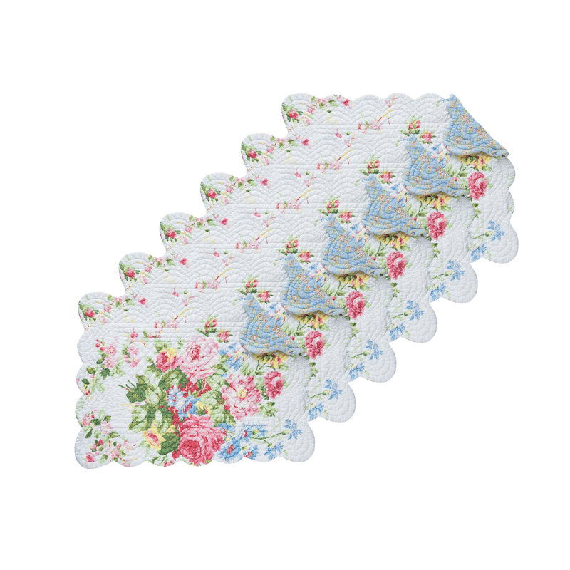 Ensemble de napperons en coton 6 pièces Rose