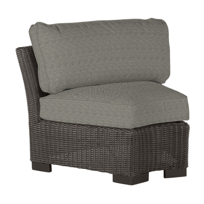 Club Woven Patio Chair with Cushions, Black Walnut, No Welt, Intermix Bark