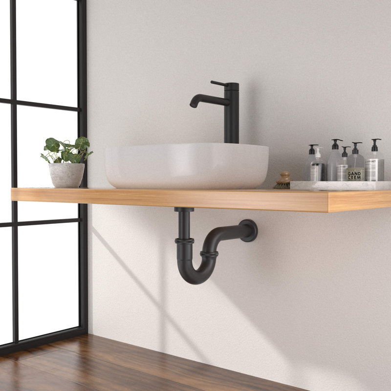 Kibi Decorative P-trap, Matte Black