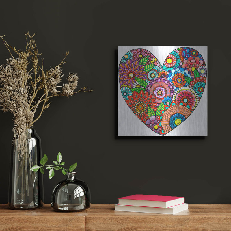 «Floral Heart» par Hello Angel, H 12 po x l 12 po