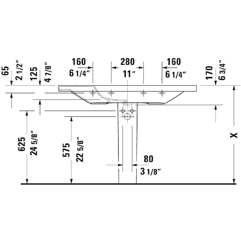 DuraStyle Ceramic Rectangular Vessel Bathroom Sink with Overflow, Single
