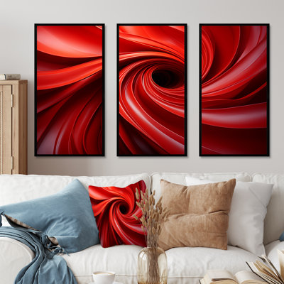 Red Abstract Spiral Dreamscape IV - Abstract Spirals Wall Art