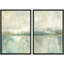«Sage Green & Tan Lake», paysage abstrait, art mural, œuvre d'art, Calm Relax, 2 pièces-98109733-98109732