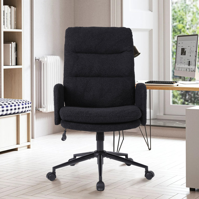 Velvet Office Chair, Black