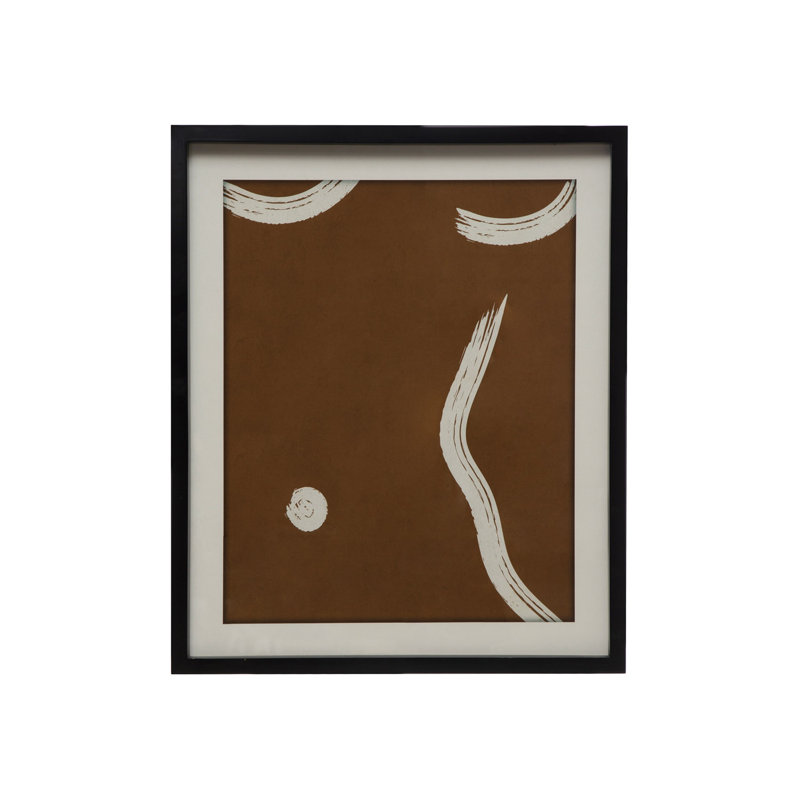 Décoration murale encadrée en bois et verre avec motif abstrait
