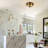 2-Light Modern & Vintage Glass & Metal Flush Mount Ceiling Light 