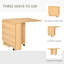 HOMCOM Folding Dining Table Drop Leaf Table Foldable for Small Spaces Teak
