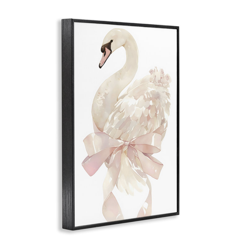 Coquette de cygne avec giclée à arc, design by Creative Studio, Giclée encadrée noir minuit, H 24 po x l 16 po