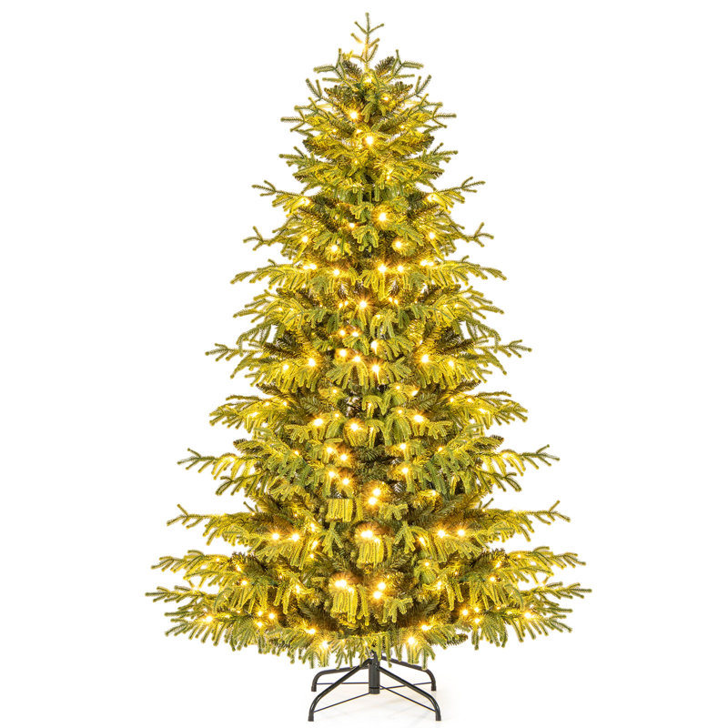  Arbre de Noël artificiel articulé 6 pi avec 6 branches en PVC et TPE souple 6 pi, H 6 pi