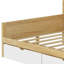 Lit de jour en bois en L avec sept armoires de rangement et deux tiroirs de rangement, lit multifonctionnel avec bureau d'étude et bibliothèque intégrée, naturel + blanc