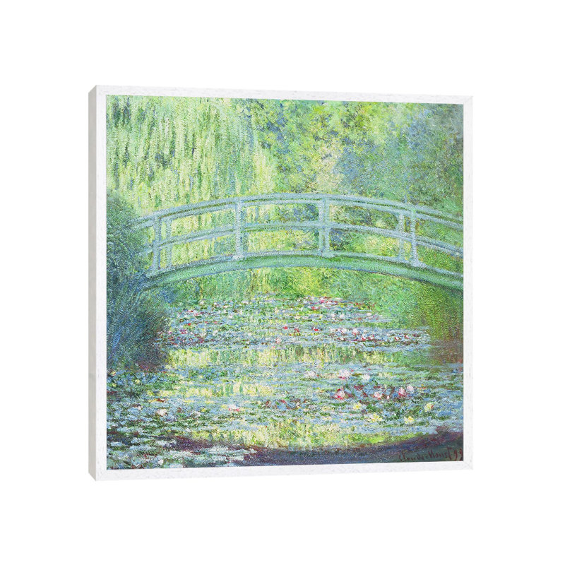 The Waterlily Pond With The Japanese Bridge, 1899 by Claude Monet - Painting on Canvas, White Floater Framed