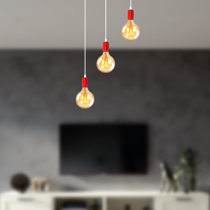 Ludell 3 - Light Red Kitchen Island Pendant