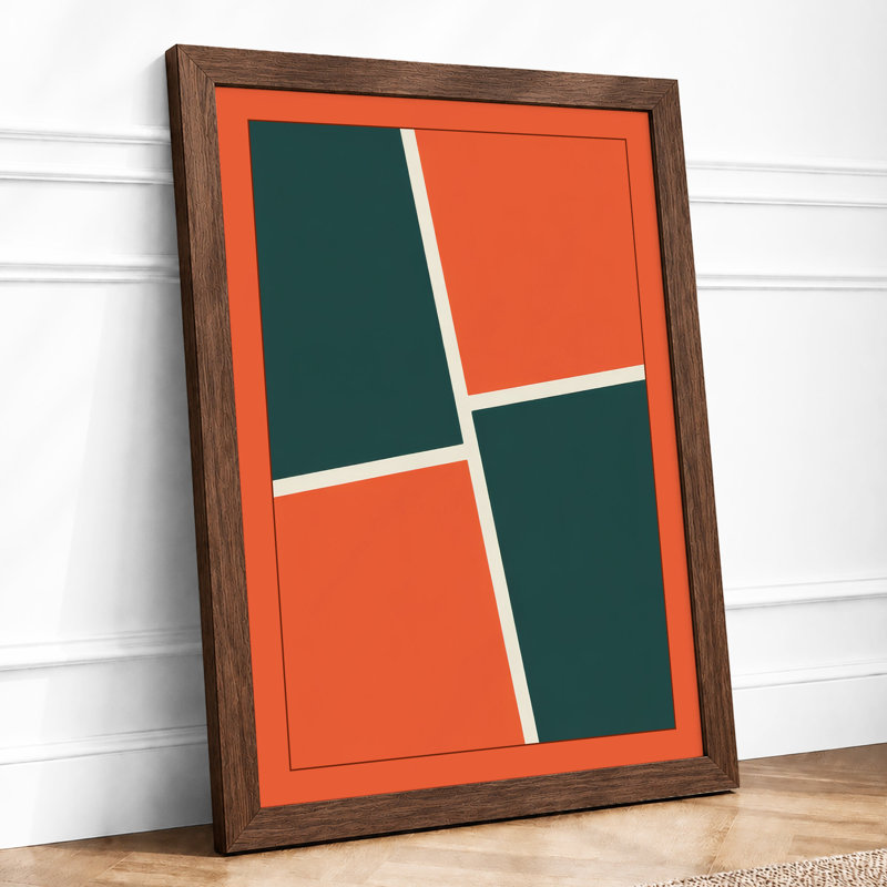 Coloured Blocks Geometric - Print, Walnut, A3 - 42.0 x 29.7 cm