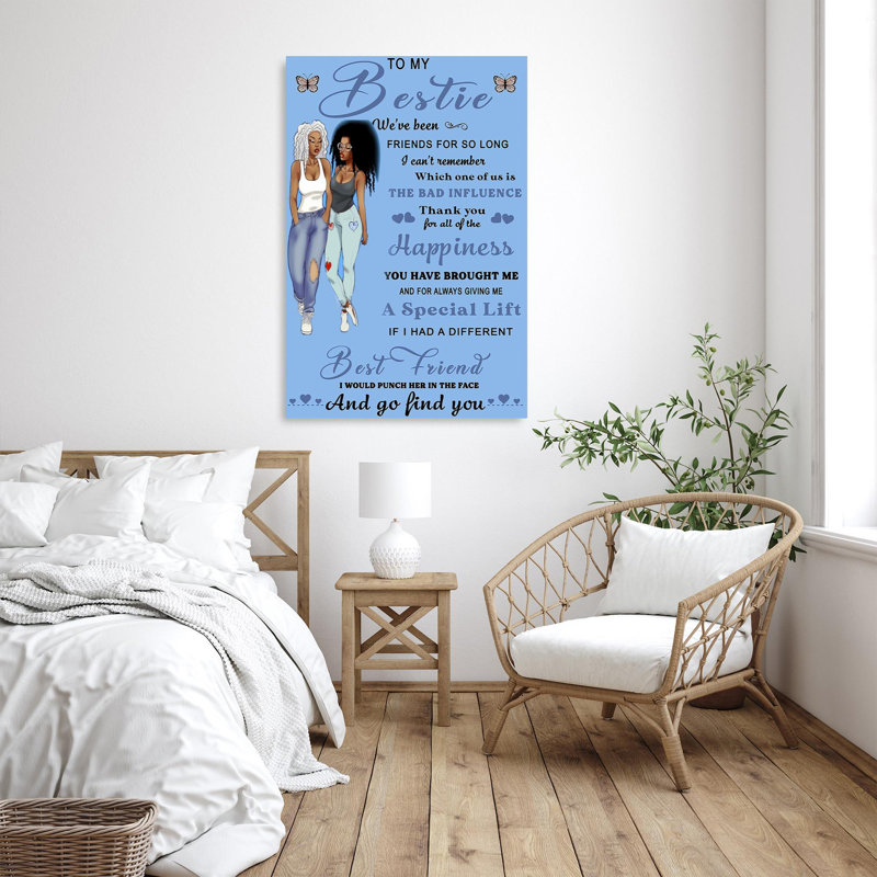 To My Bestie, impression sur toile, H 14 po x l 11 po x P 1,25 po