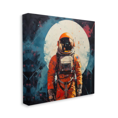 «Abstract Astronaut And Moon On Canvas» par Lazar Studio Print