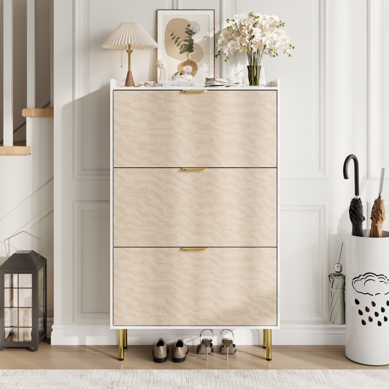 24 Pair Shoe Storage Cabinet, White
