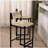 Cream white rope-woven bar stool, 2, with foot-operated chair (cream white)