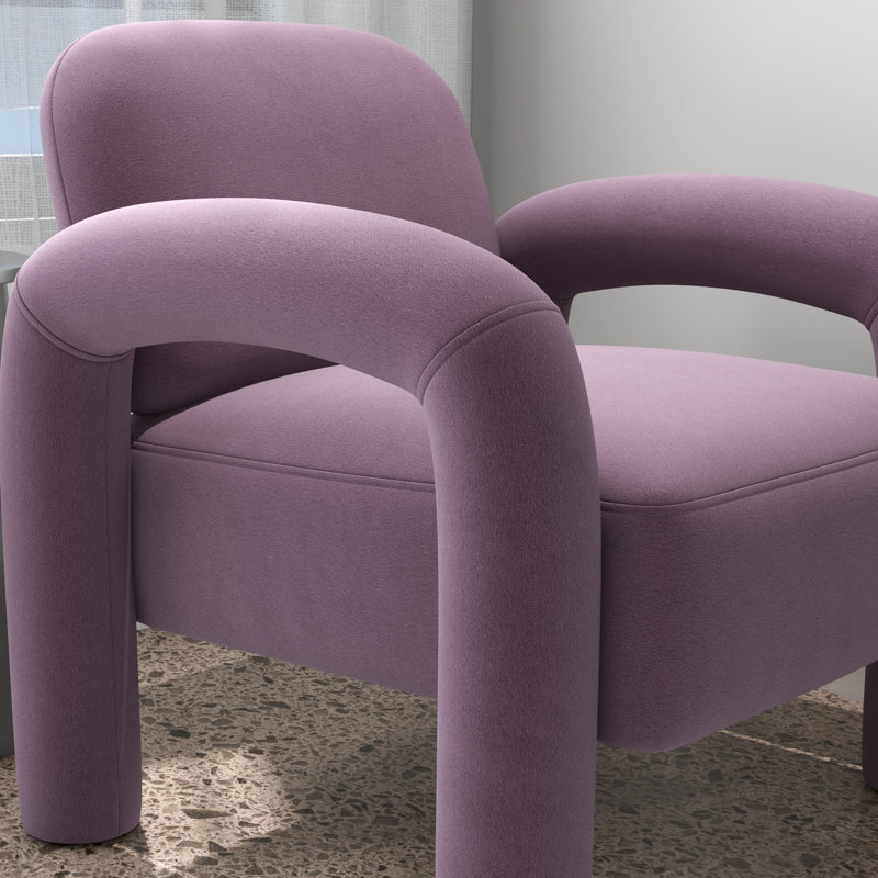 Fauteuil Iryanna, Velours mauve, 1