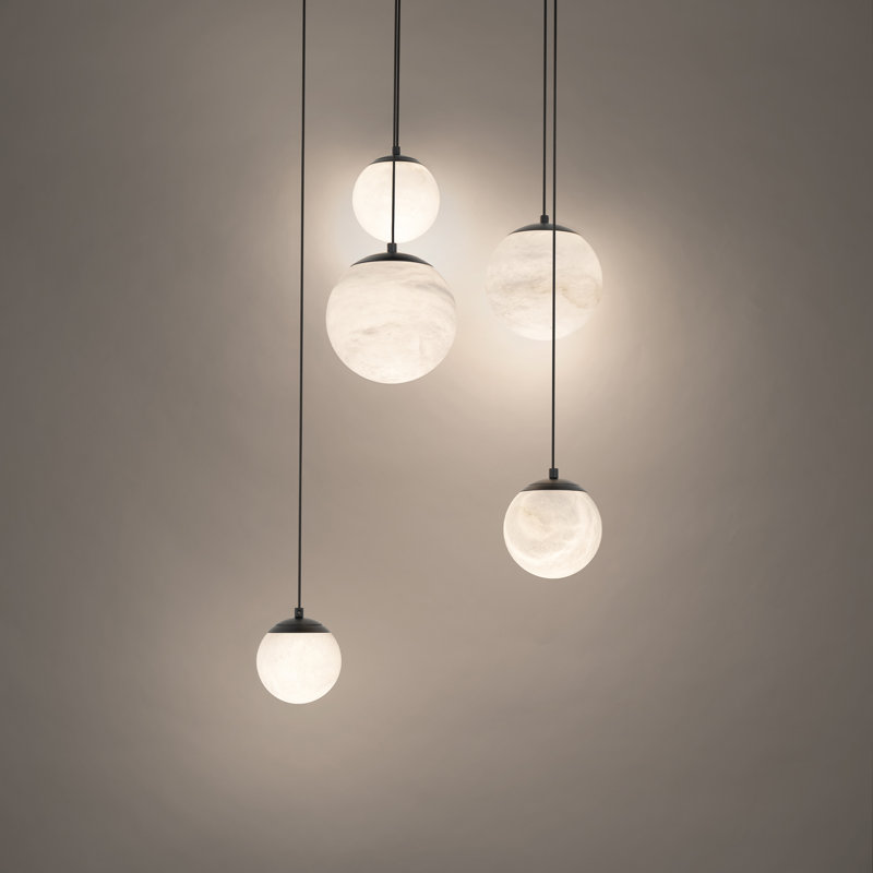 Pisces - Light LED Cluster Pendant, Black, 5.38" H x 17" W x 17" D, 5