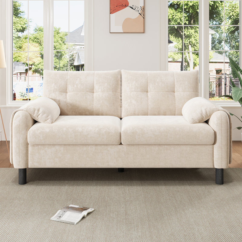 2 Seater Chenille Sofa, Beige