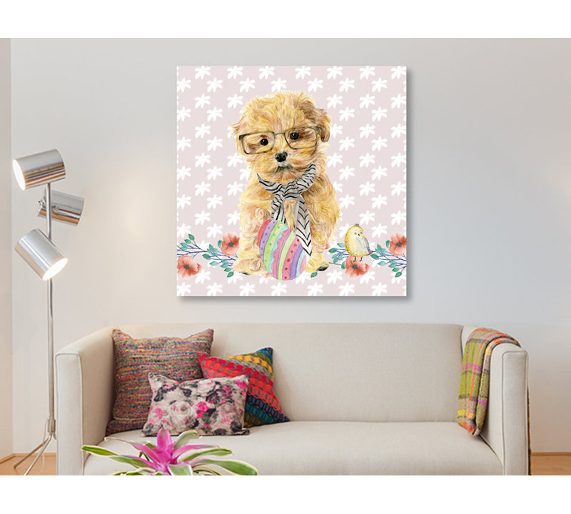 «Easter Pups I», reproduction d'impression sur toile tendue, H 18 po x l 18 po x P 1,5 po, Toile tendue, Pas de tapis