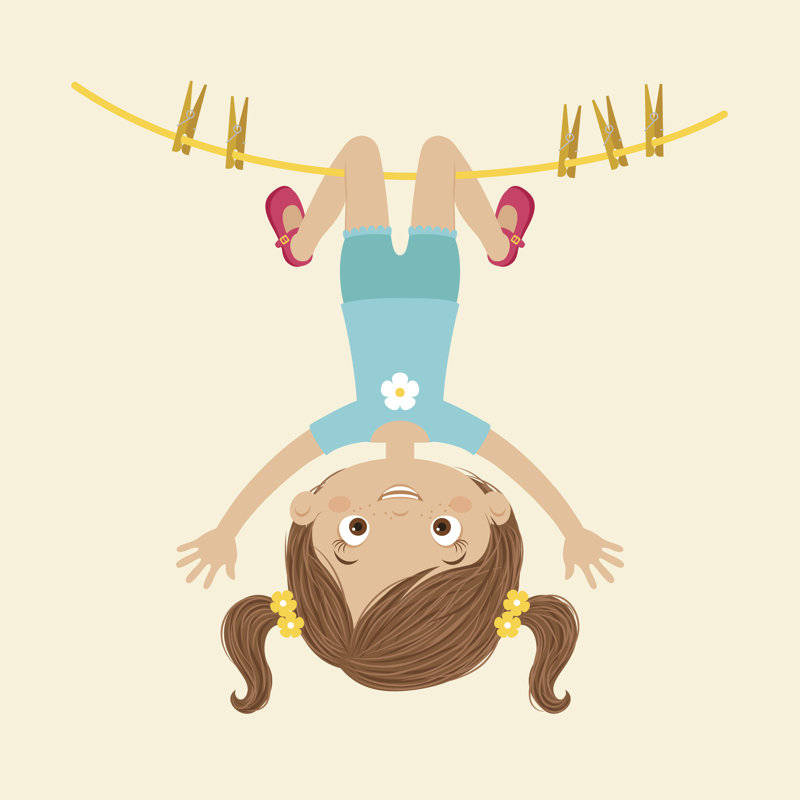 Baehr Girl Hanging - Wrapped Canvas Print, 30cm H x 30cm W x 3.8cm D